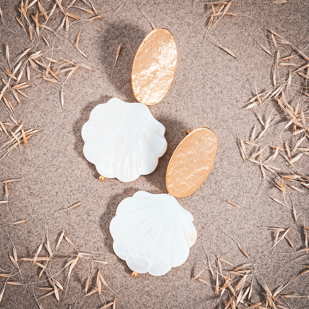 Boucles d'oreilles coquillage en nacre