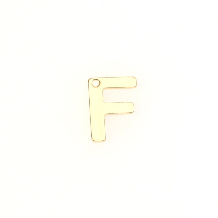 Pendentif Lettre F en acier inoxydable 304 Doré 18K