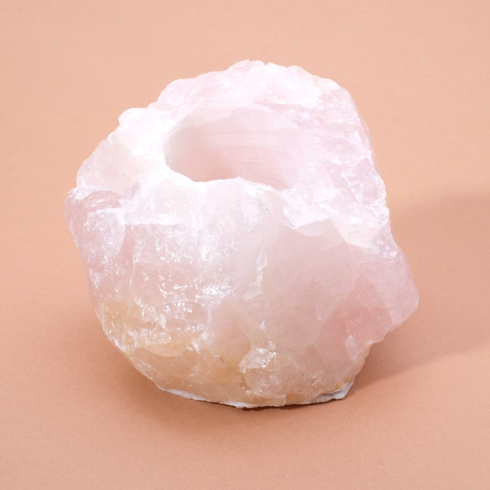 Bougeoir en Quartz rose - Pure Minéral