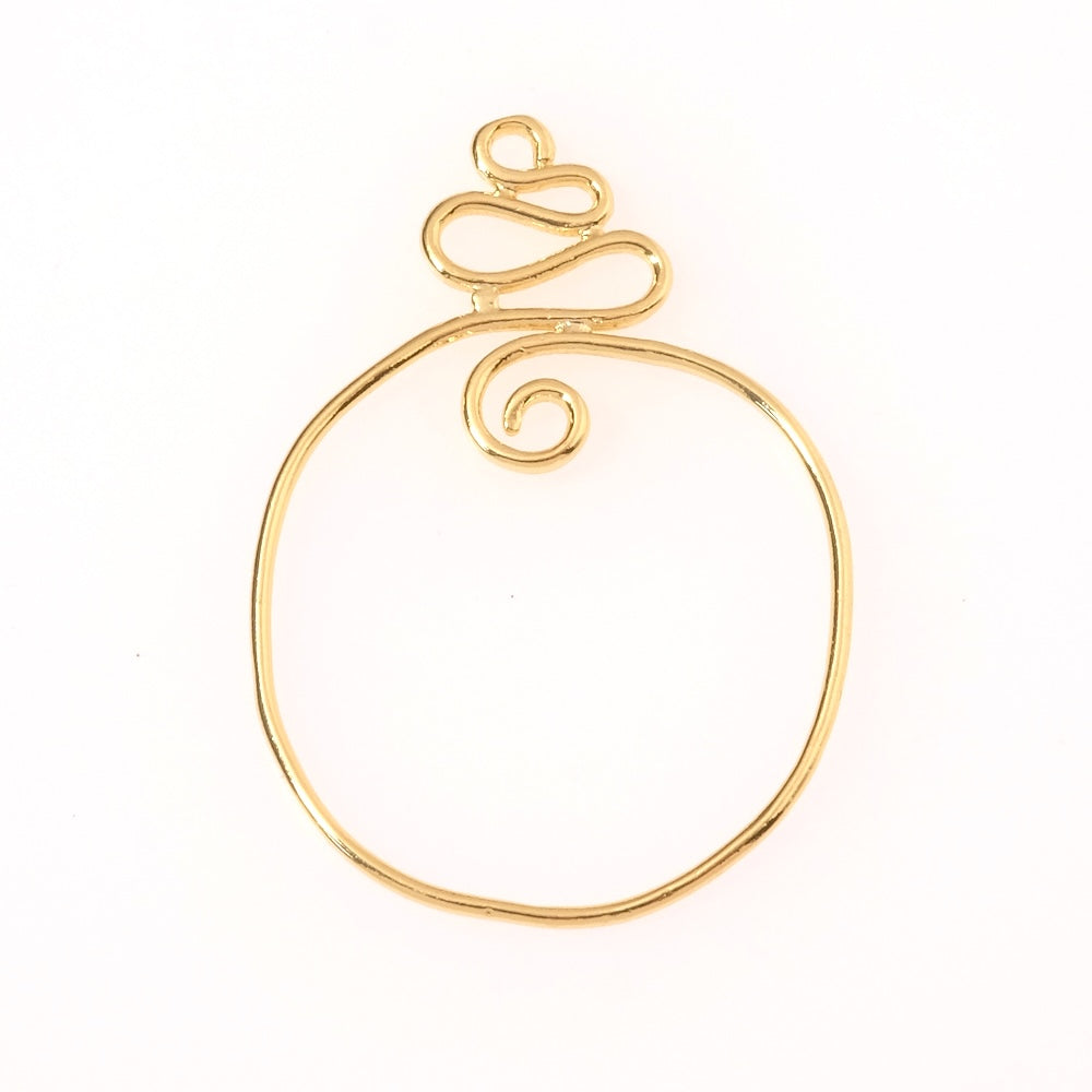 Pendentif fil serpent en laiton doré à l&#39;or fin 24K Premium