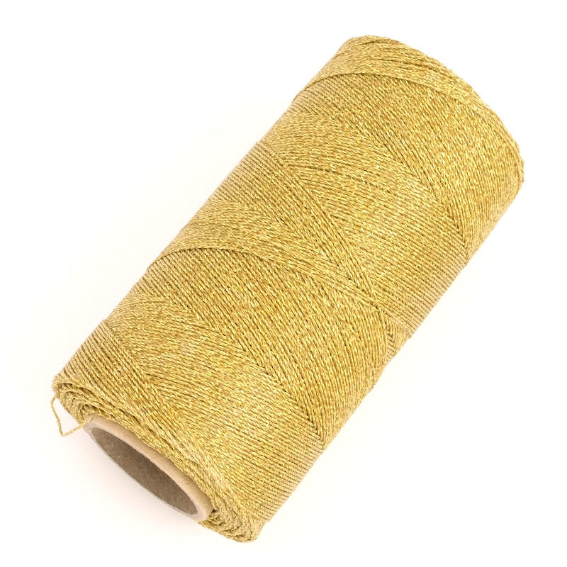 10 mètres de fil ciré Linhasita 0,35mm pour micro macramé - Doré