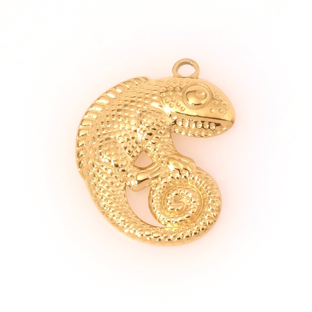 Pendentif Lézard en acier inoxydable 304 Doré 18K