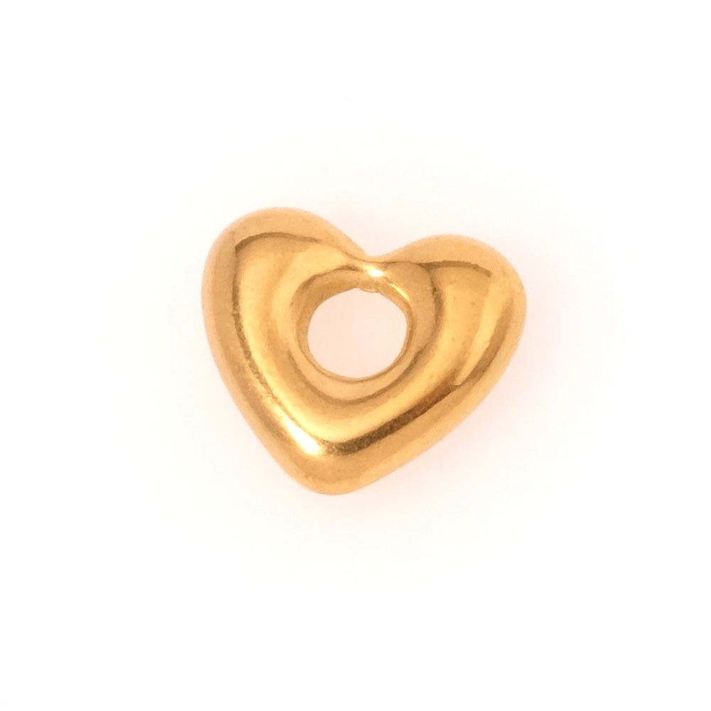 Pendentif coeur bombé en acier inoxydable 304 Doré 18K