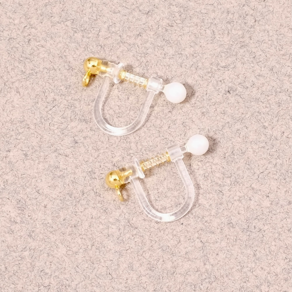 Boucles d&#39;oreilles clip en acier inoxydable 316 Doré 18K, la paire