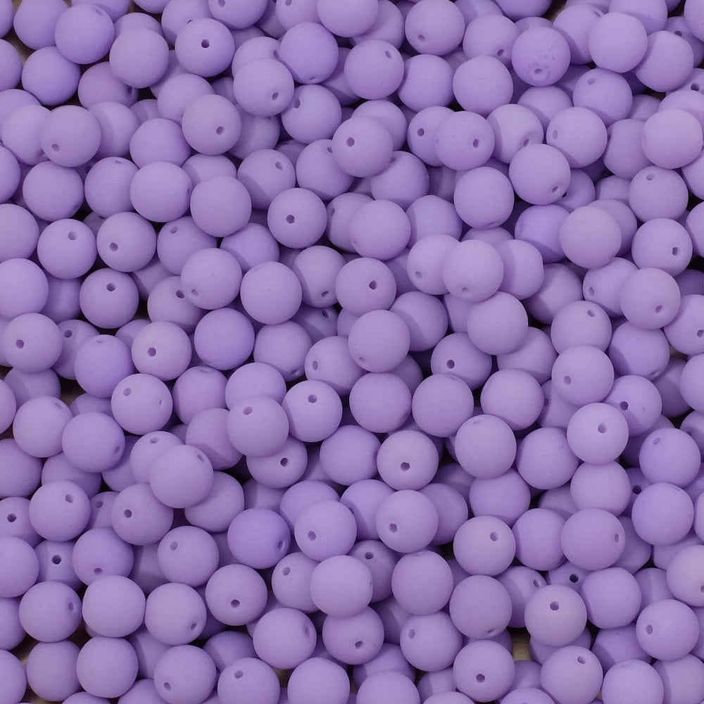 10 perles de Bohème rondes 6mm violet mat