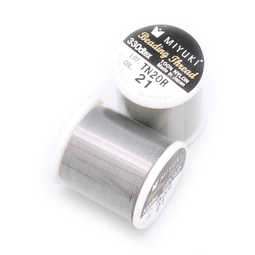 Bobine de 50 mètres de fil nylon Miyuki Beading thread 0,25mm Earl Grey N°21