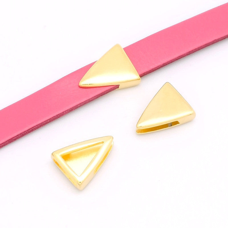 Passant Triangle géométrique en Zamak doré pour cuir