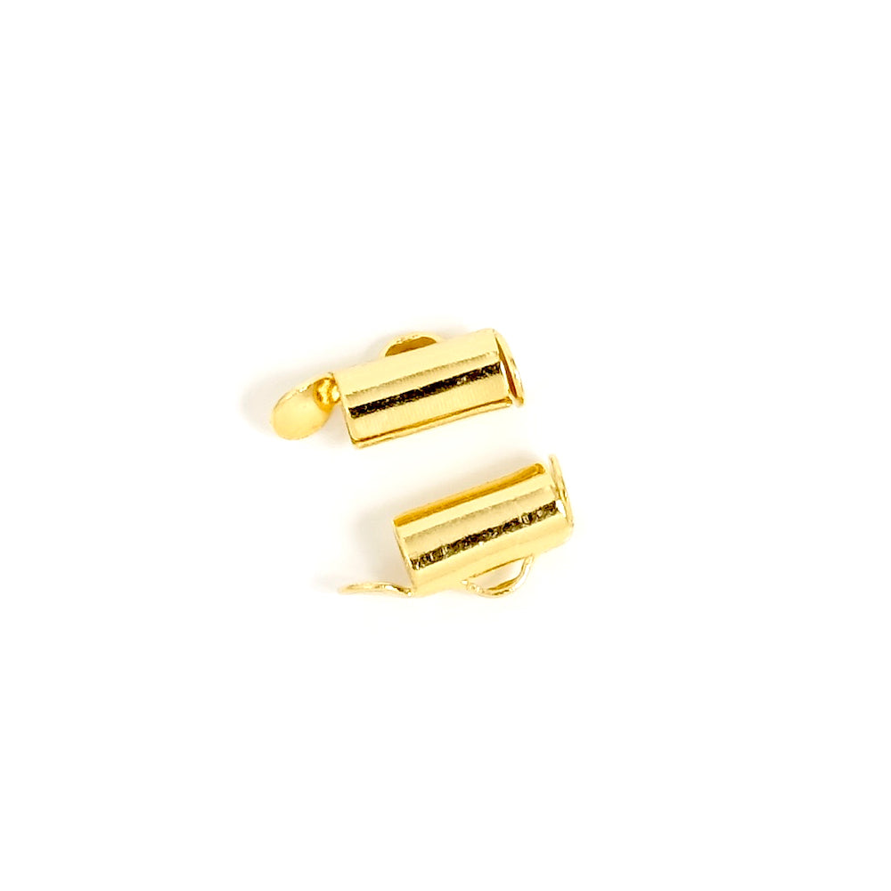 4 embouts tube cintre 9mm en Laiton doré à l'or fin 24K