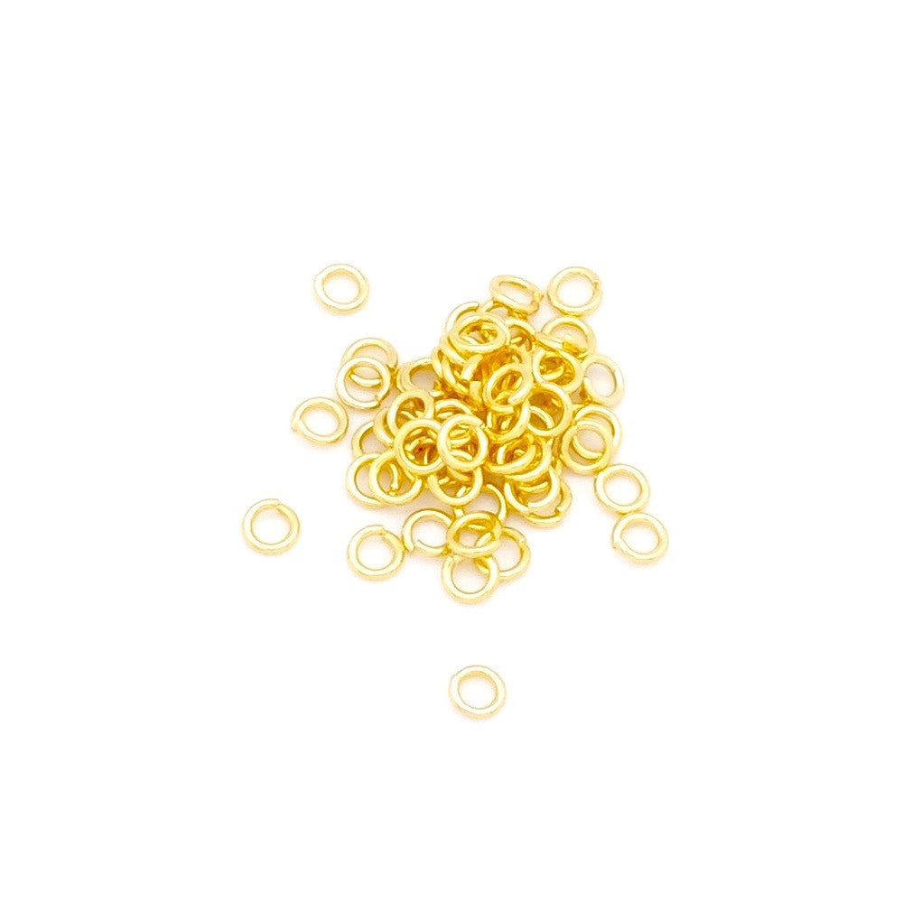 Lot de 50 anneaux 3mm en laiton doré 24K Qualité Premium