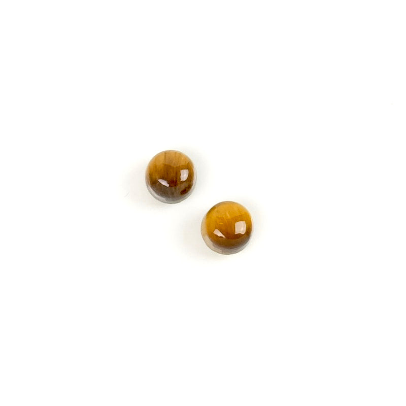 2 Cabochons de pierre naturelle Rond 4mm Oeil de Tigre