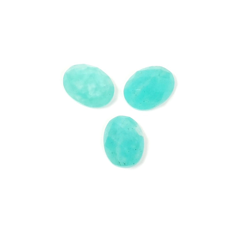 Cabochon pierre naturelle Ovale facetté 6 x 8mm Amazonite