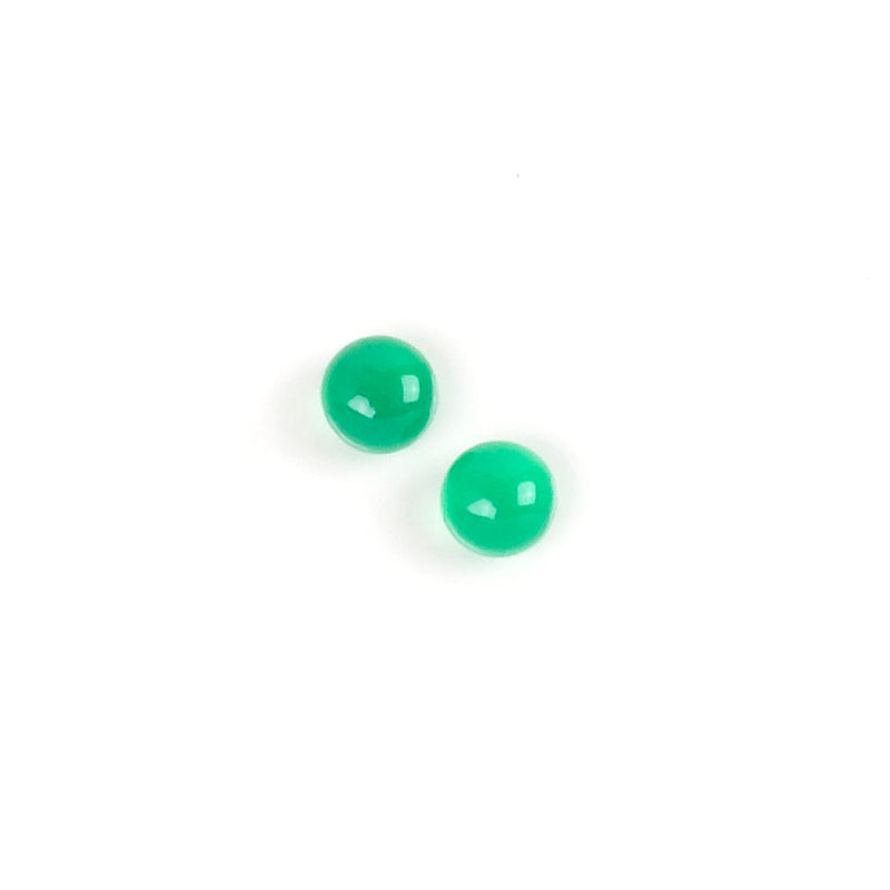 2 Cabochons de pierre naturelle Rond 4mm Onyx vert