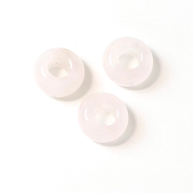 Perle naturelle donuts 14mm en Quartz rose