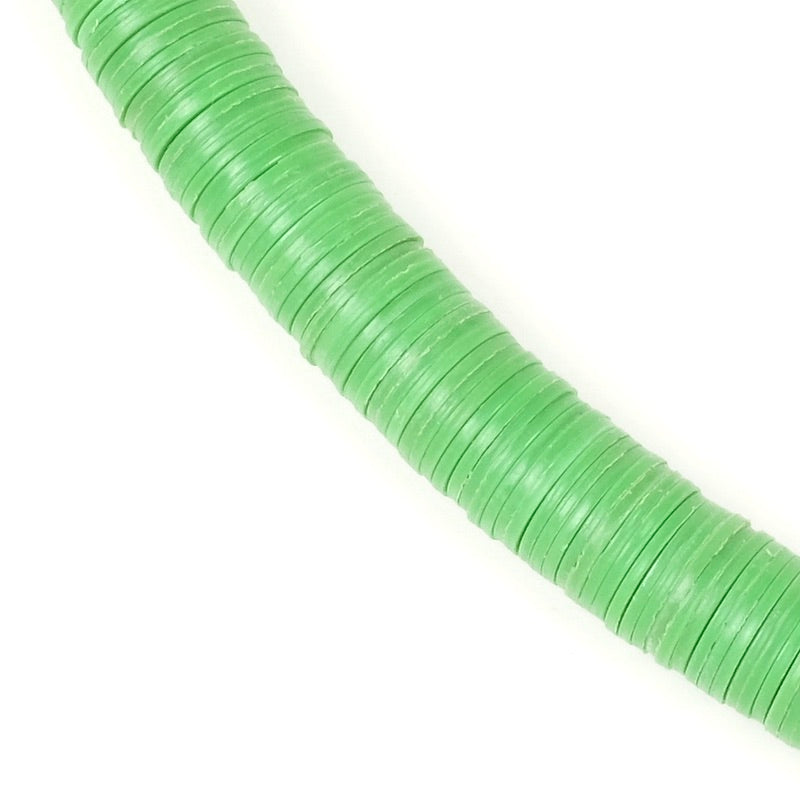 Véritables Perles Heishi 8mm de vinyle Vulcanite africain Vert Pomme