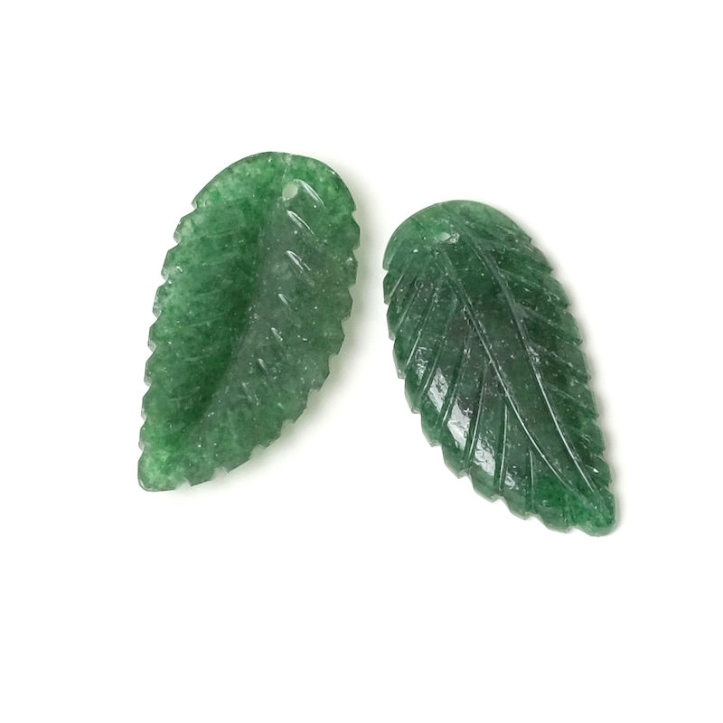 Pendentif Feuille en pierre naturelle Aventurine - Confiance