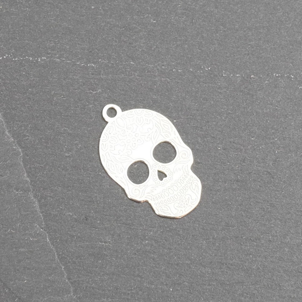 Calavera mexikanischer Totenkopf-Anhänger aus 925er Silber