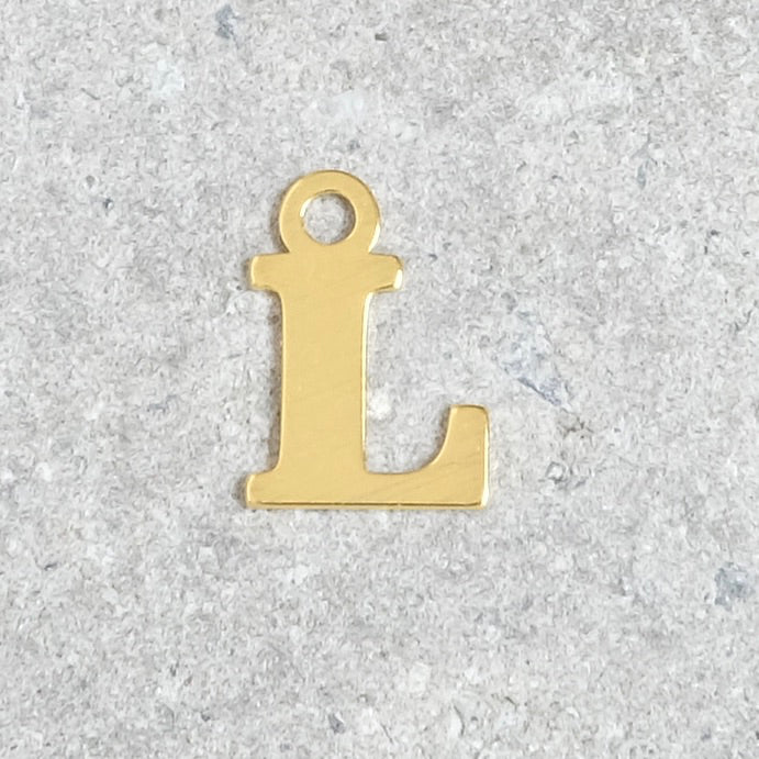 Pendentif lettre L en argent 925 doré à l'or 24K