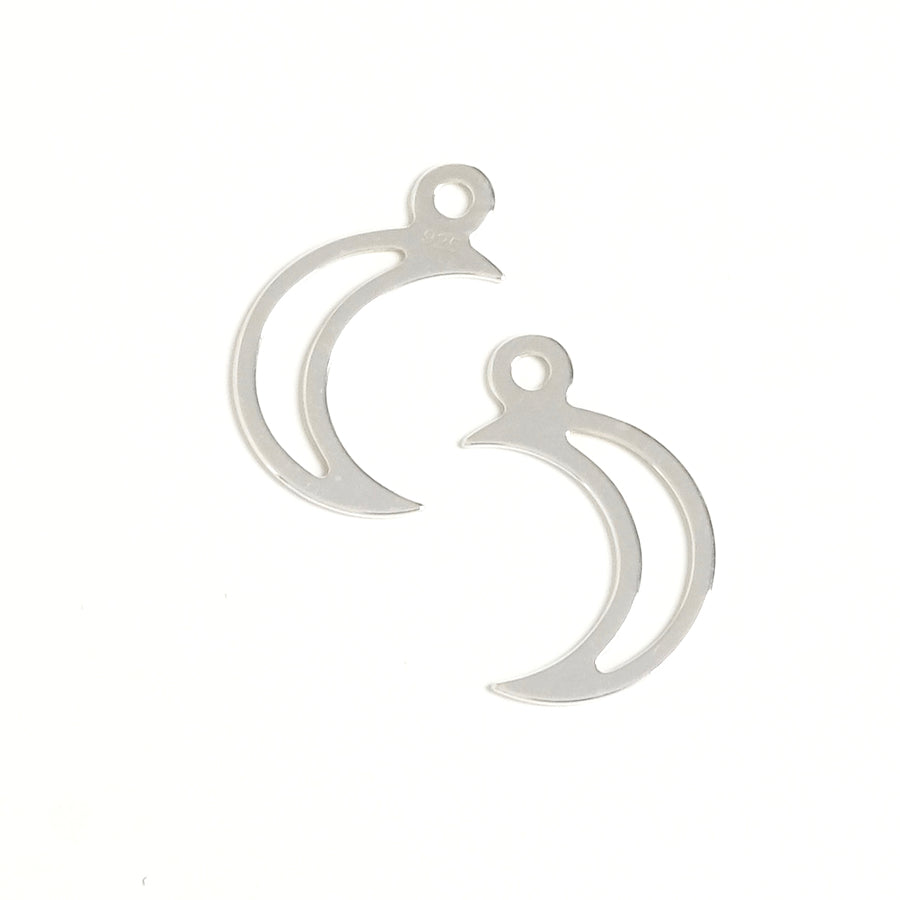 2 Pendentifs Lune en Argent 925