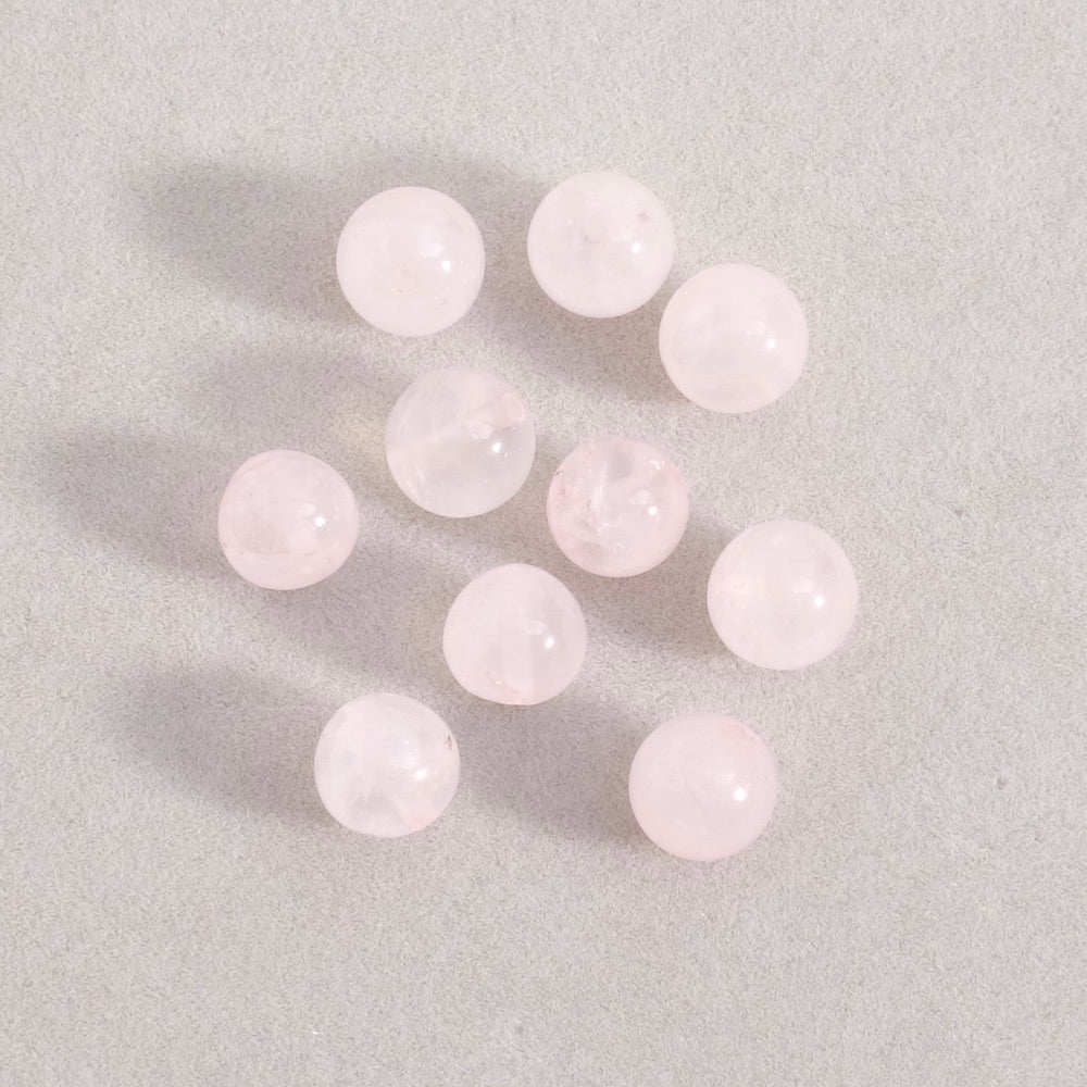 10 natürliche 8 mm runde Perlen aus rosa Quarz