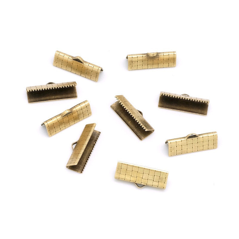 Lot de 10 embouts de ruban 19mm en laiton bronze