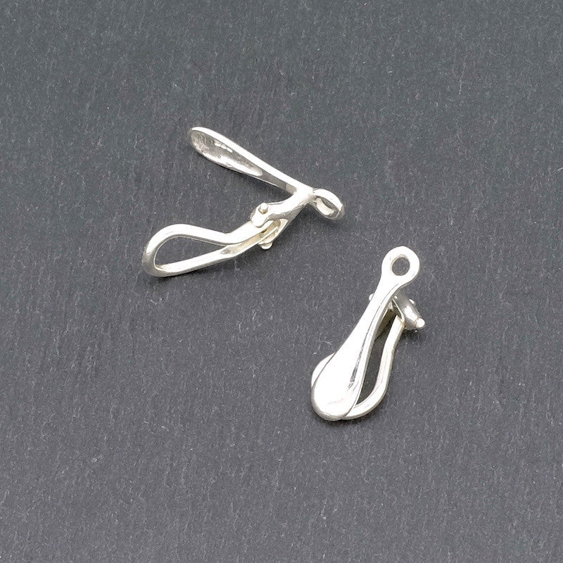 Lot de 2 Boucles d&#39;oreilles clips en argent massif 925 