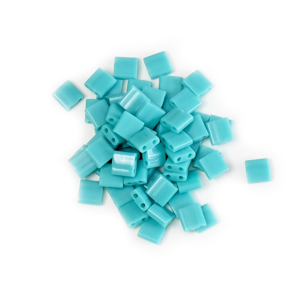 5 grammes de perles Miyuki Tila Beads 5mm TL-0412 Opaque Turquoise Green